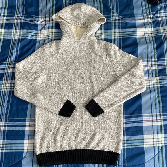 Kian D Tops - Kian D silver and black pullover hoodie